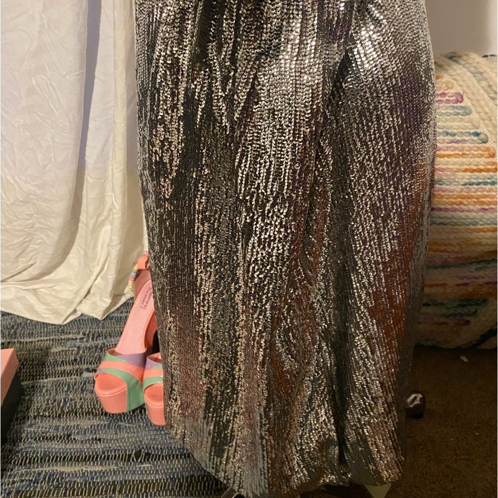 J Crew sequence silver skirt - Picture 3 of 4